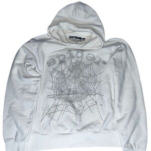Sp5der OG Rhinestone Hoodie ‘White’
